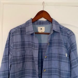 Burton blue plaid 100% cotton button down